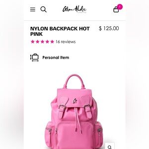 Glamaholic book bag in pink, brand new $65